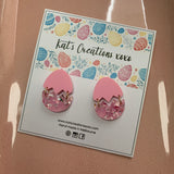 NEW Cracked Easter Egg Dangles - Pick Colour