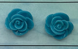 Resin Rose Studs- pick you colour