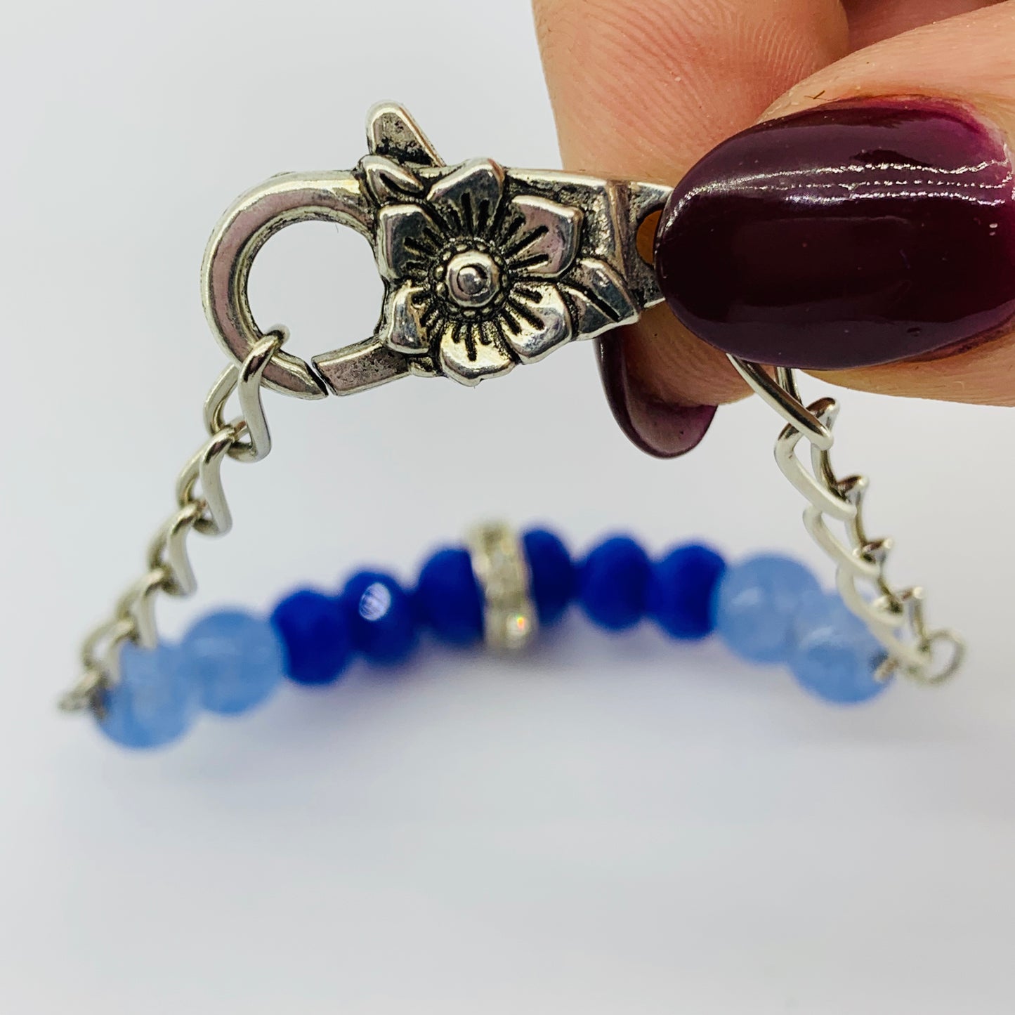 The Ombre Beacelet- Silver & Blue