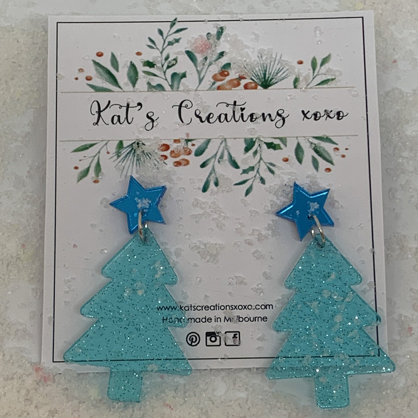 Glitter Christmas Tree Dangles