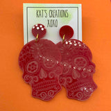 Acrylic Sugar Skull Dangles