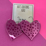 BE Mine Acrylic Hoop Heart Dangles