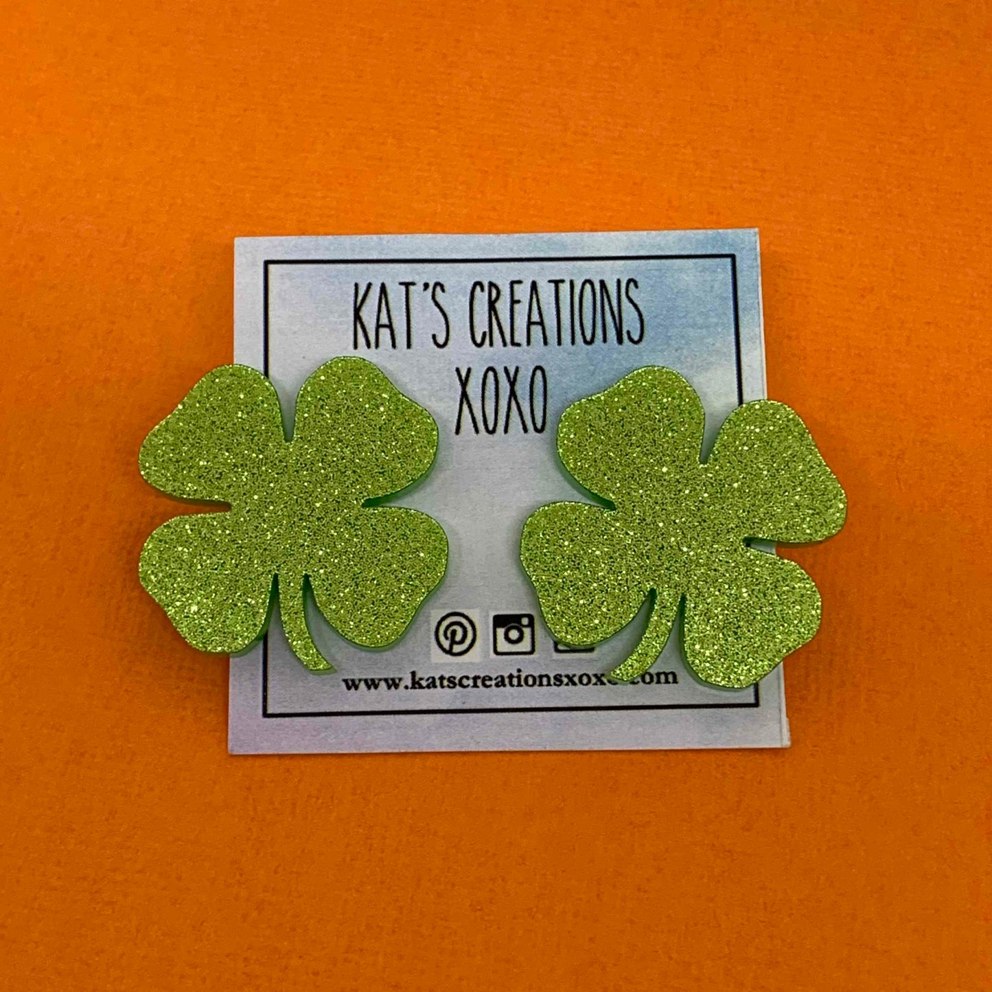 St Patrick's Day Shamrock Statement Studs
