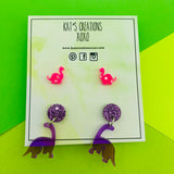 Dino Duo- Stud and dangle set