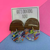 SALE Encapsulating Bamboo & Acrylic Dangle