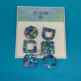 NEW glitter geo trio dangles
