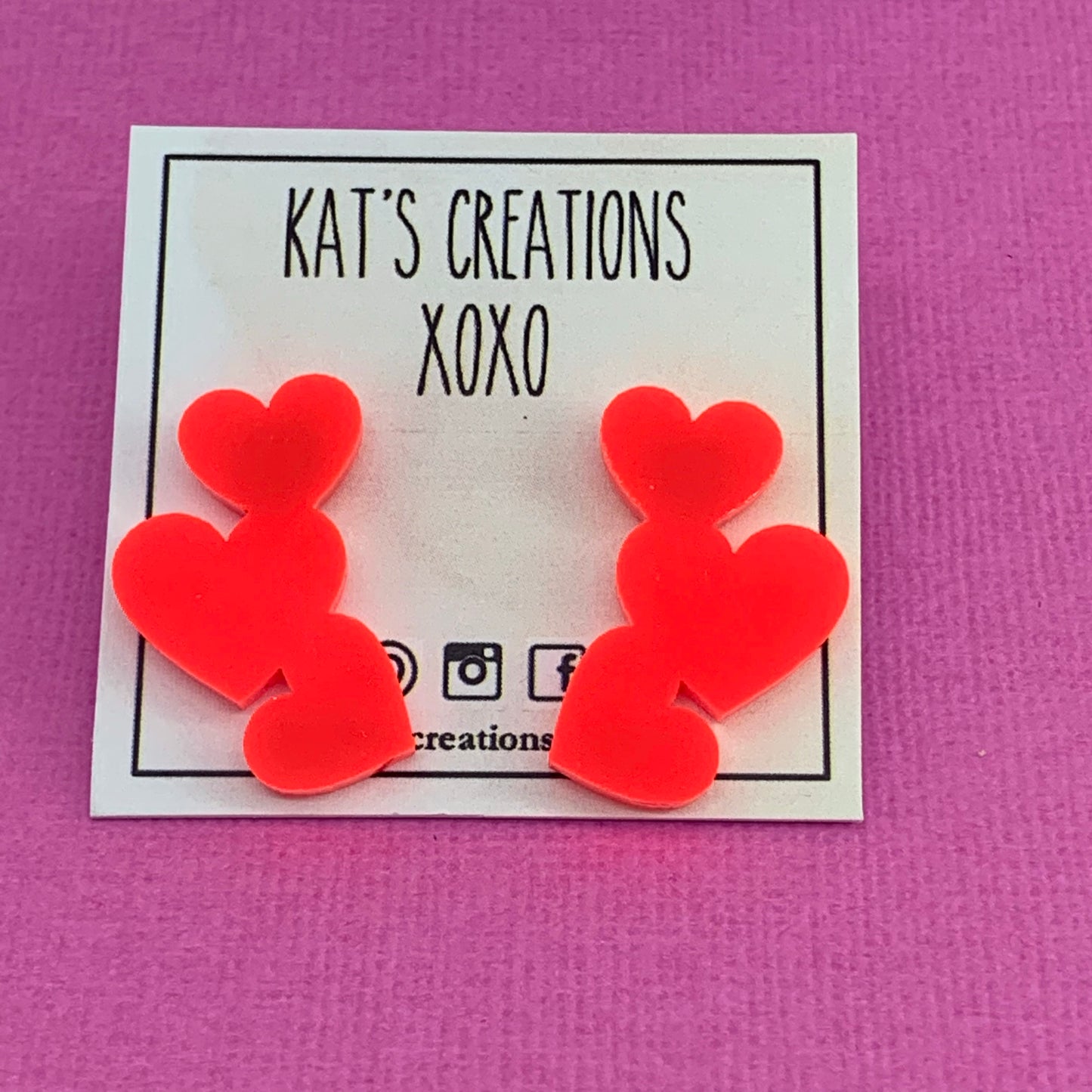 Valentines collection trio of hearts studs