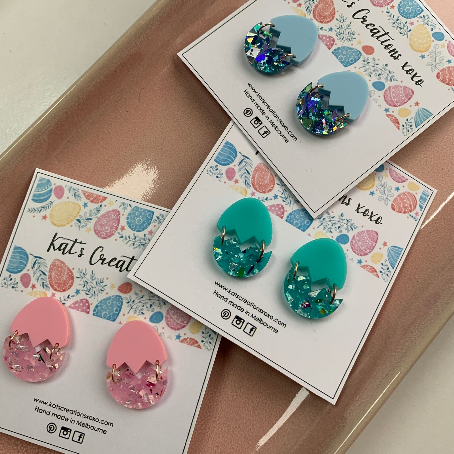 Cracked Easter Egg Dangles - Pick Your Colour