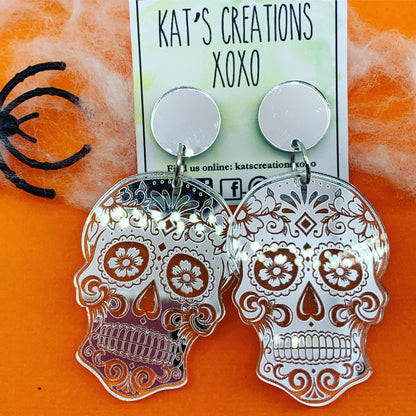 Acrylic Sugar Skull Dangles