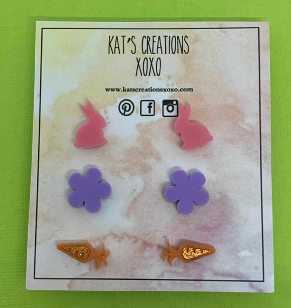 Easter trio stud pack- Kitty Kat Collection