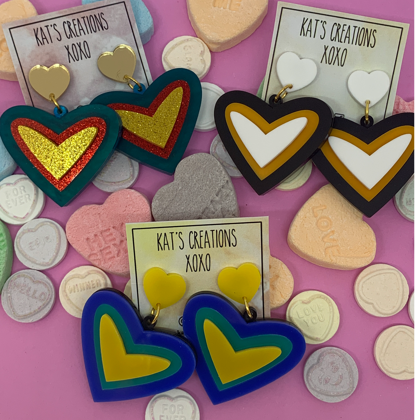 'Triple the Love' heart dangles