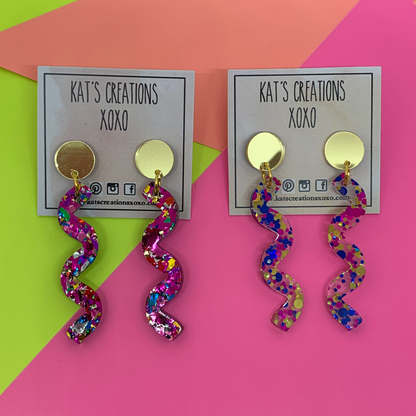 Glitter Worm dangles