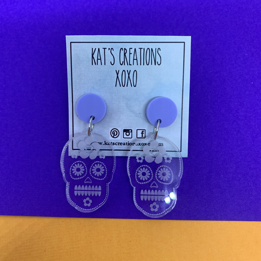 SALE- Small Sugar Skull Dangles