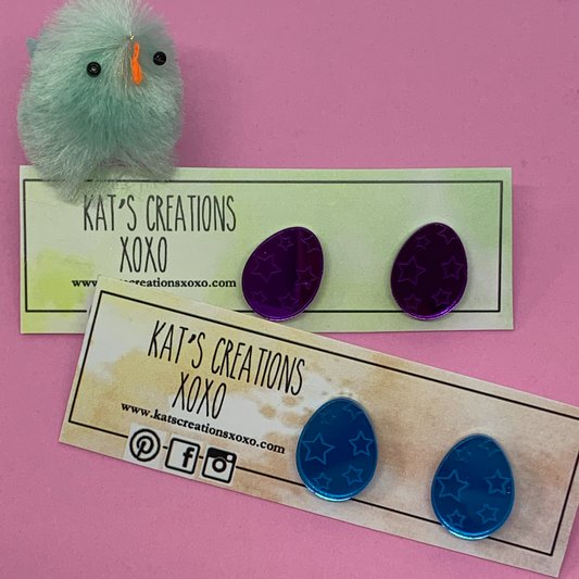 SALE- Easter Egg studs- STAR