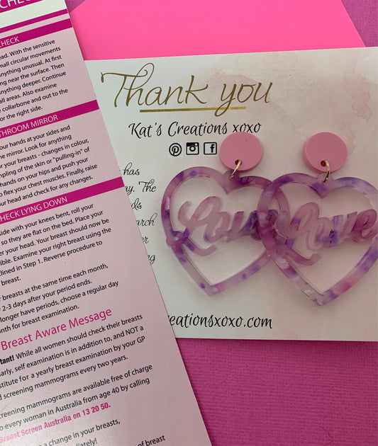 Earrings for a Cause LOVE YOUR BOOBS