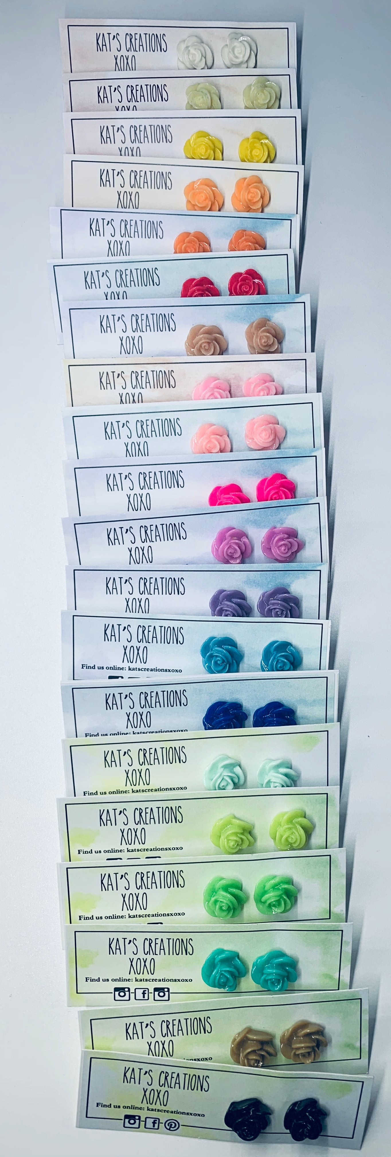 Resin Rose Studs- pick you colour