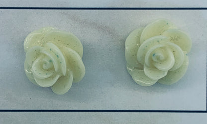 Resin Rose Studs- pick you colour
