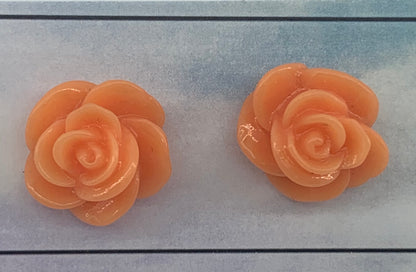 Resin Rose Studs- pick you colour