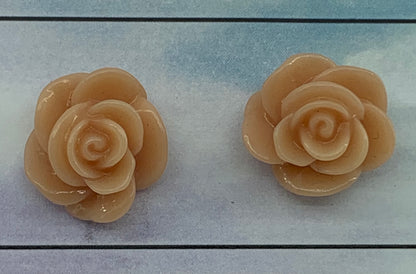 Resin Rose Studs- pick you colour