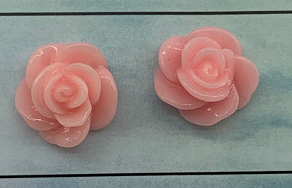 Resin Rose Studs- pick you colour