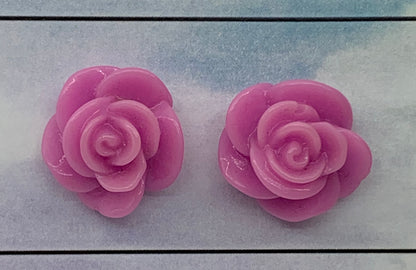 Resin Rose Studs- pick you colour