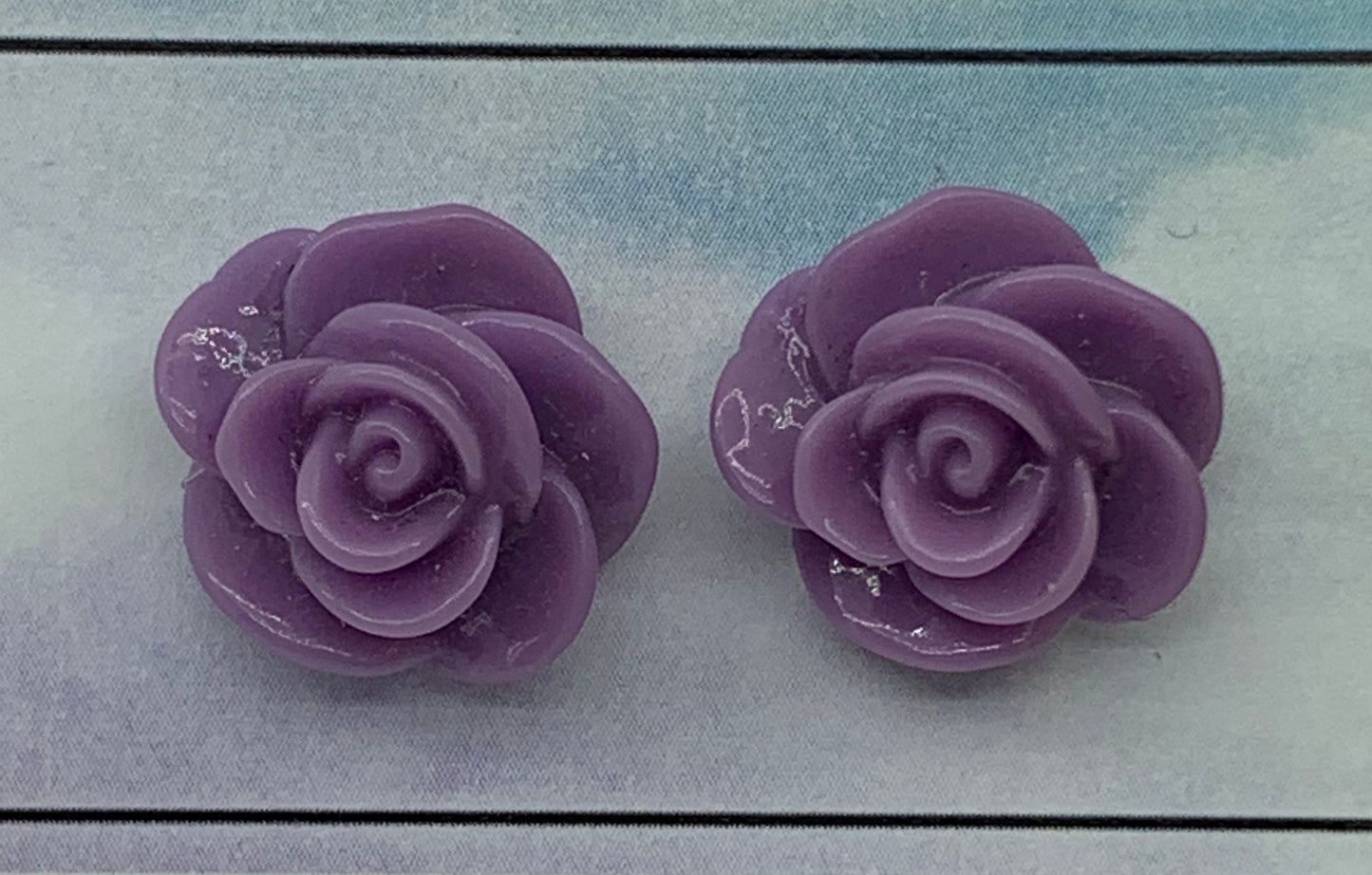 Resin Rose Studs- pick you colour