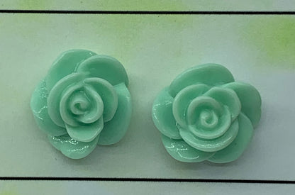 Resin Rose Studs- pick you colour