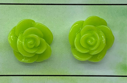 Resin Rose Studs- pick you colour