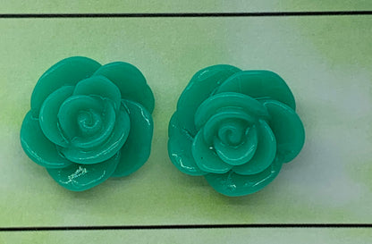 Resin Rose Studs- pick you colour