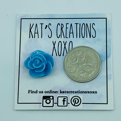 Resin Rose Studs- pick you colour