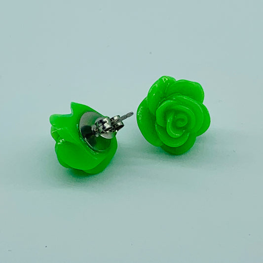 Resin Rose Studs- pick you colour
