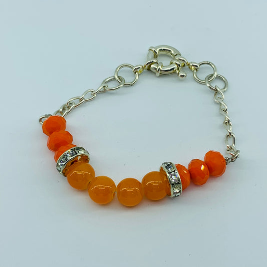 The Ombre Bracelet - Silver & Orange 1