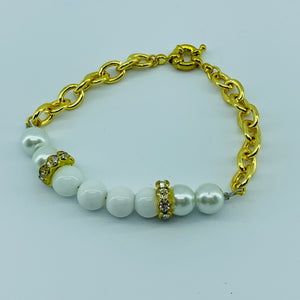 The Ombre Beacelet- Gold & White