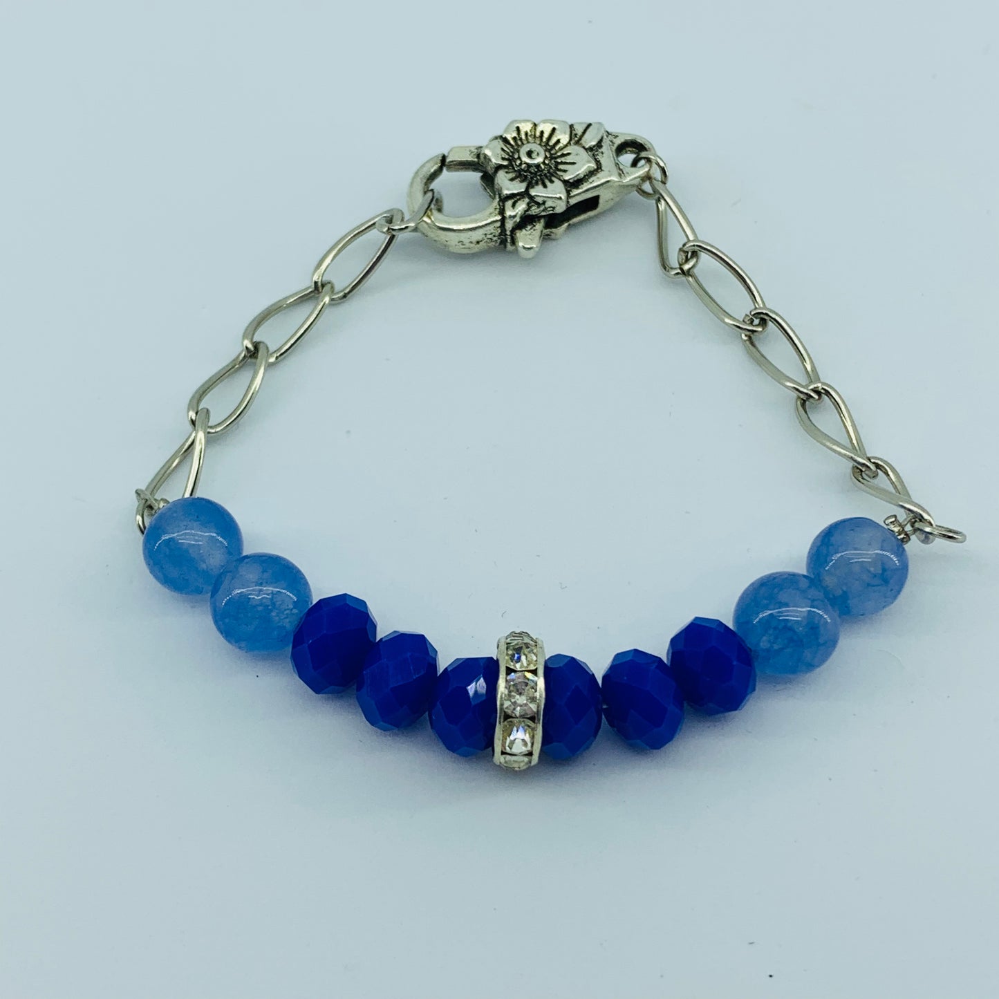 The Ombre Beacelet- Silver & Blue