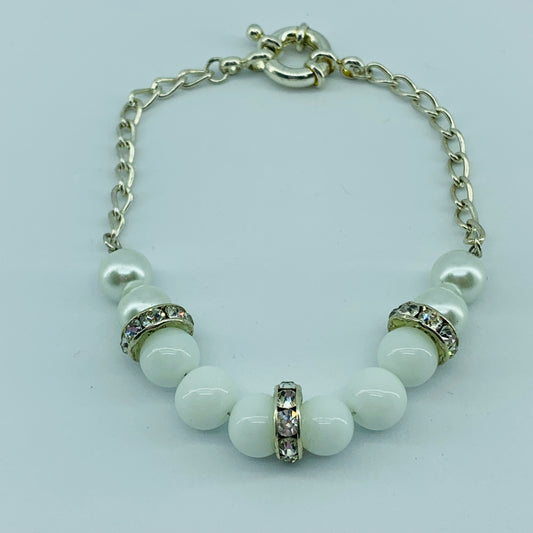 The Ombre Beacelet- White & Silver