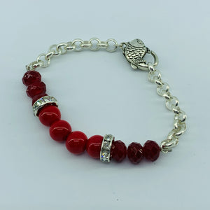 The Ombre Bracelet- Red & Silver