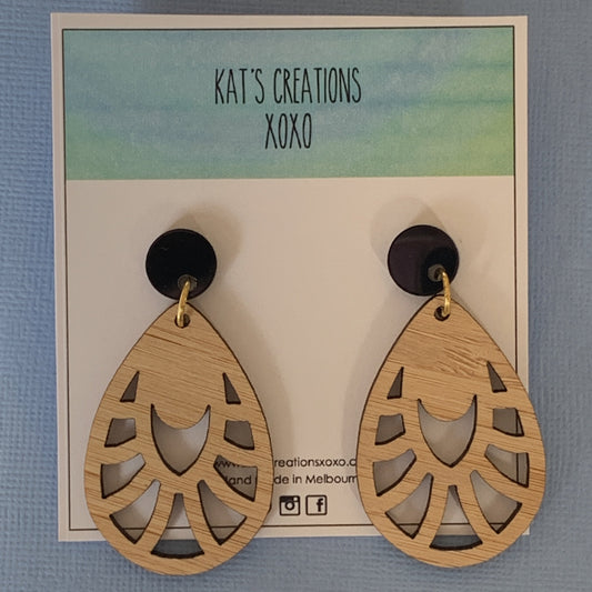 Abstract Wood Dangle- teardrop