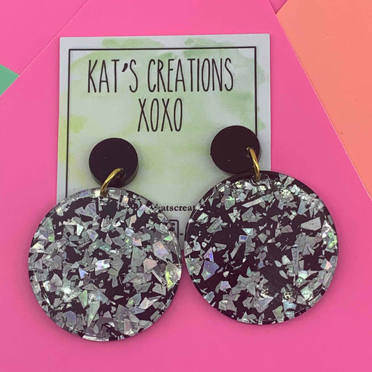 Midnight Sky Glitter Dangles - Disk
