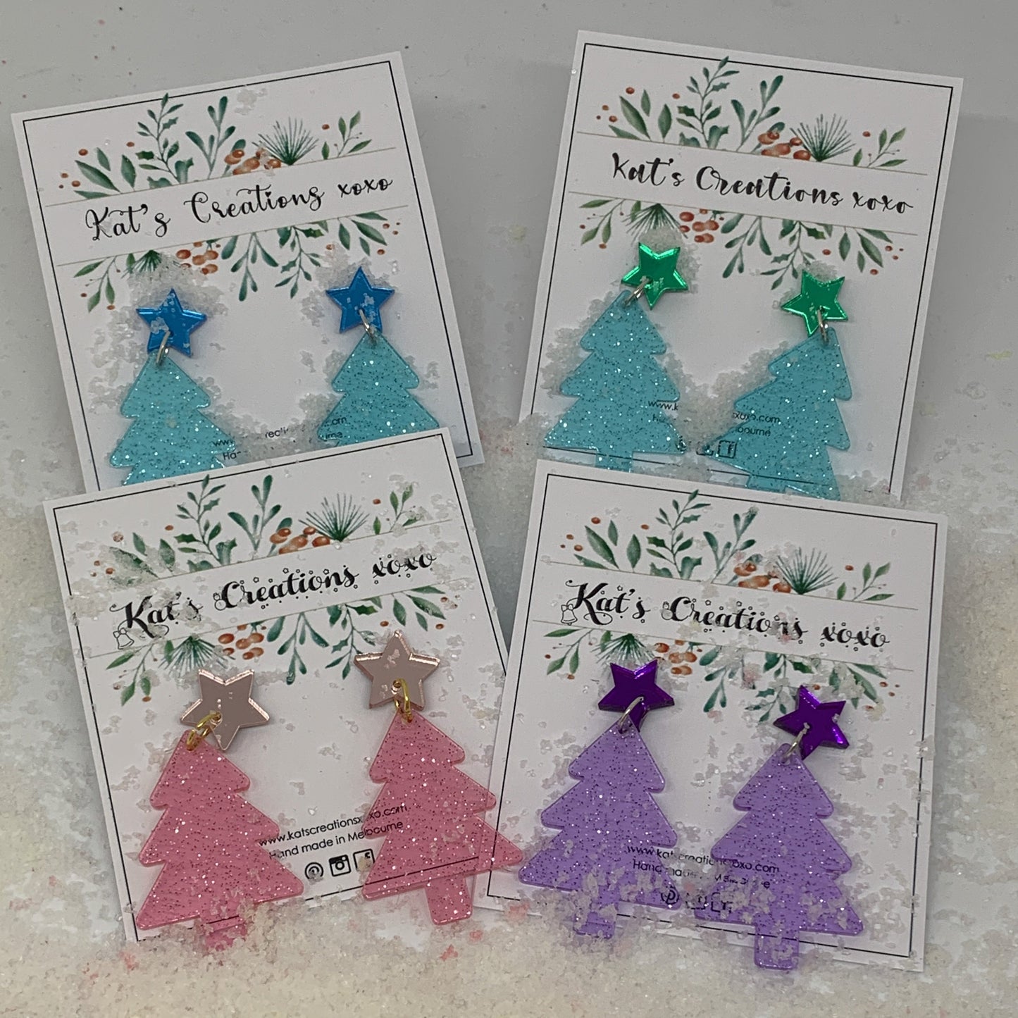 Glitter Christmas Tree Dangles