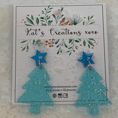 Glitter Christmas Tree Dangles