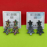 Glitter Christmas Tree Acrylic Dangles