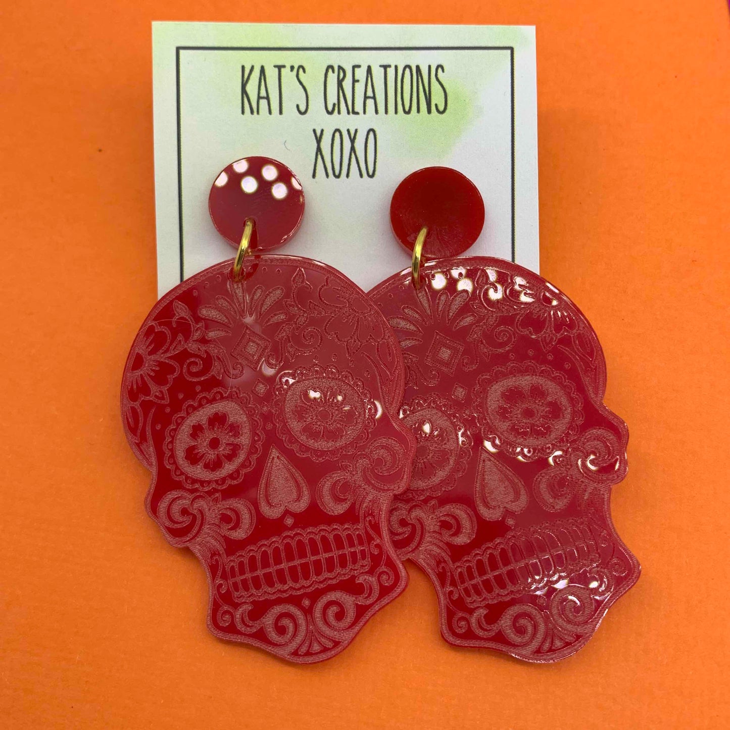 Acrylic Sugar Skull Dangles