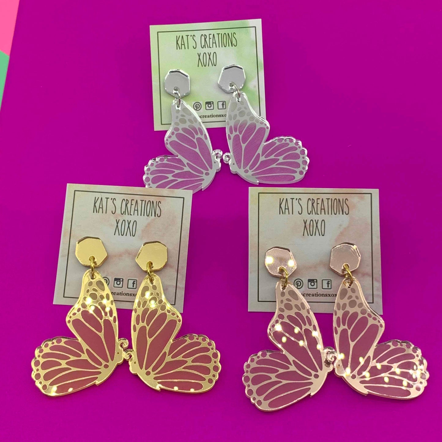 SALE Flutter-by Butterfly acrylic dangles