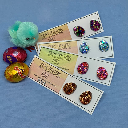 Easter Glitter Egg studs