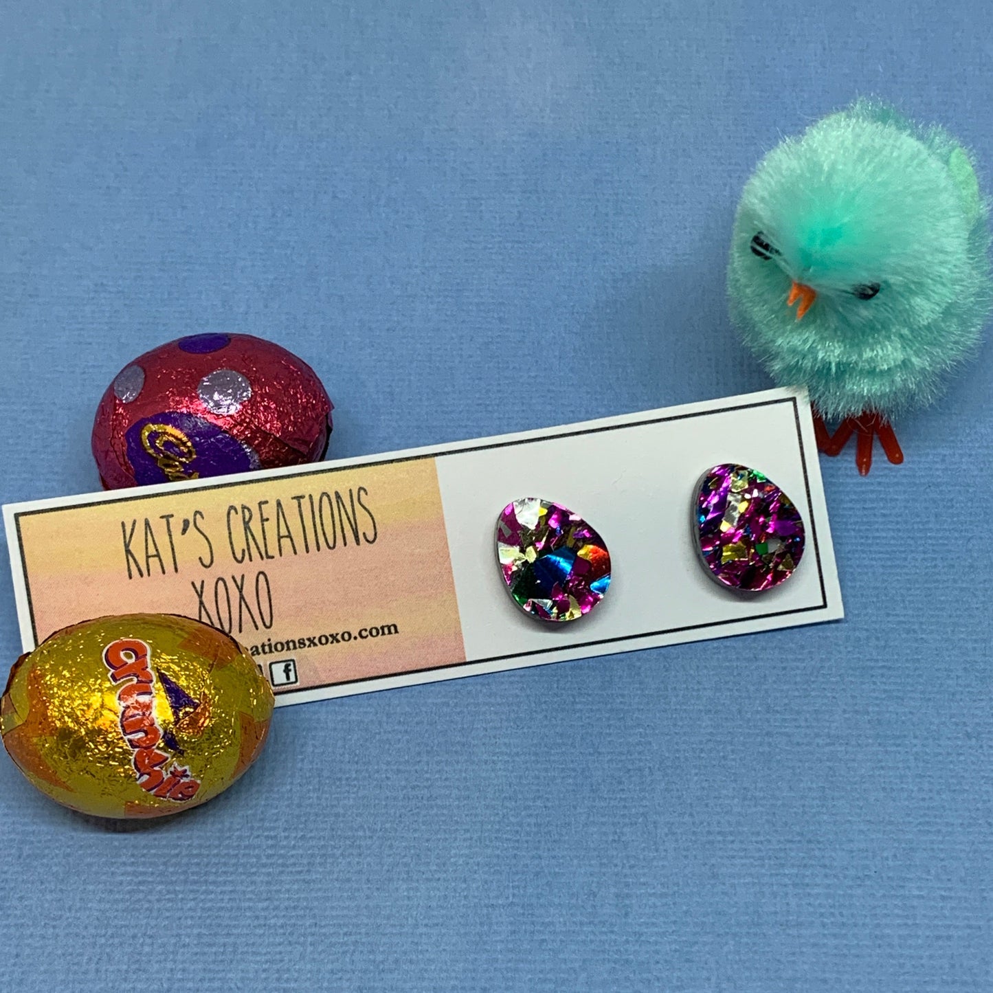 Easter Glitter Egg studs