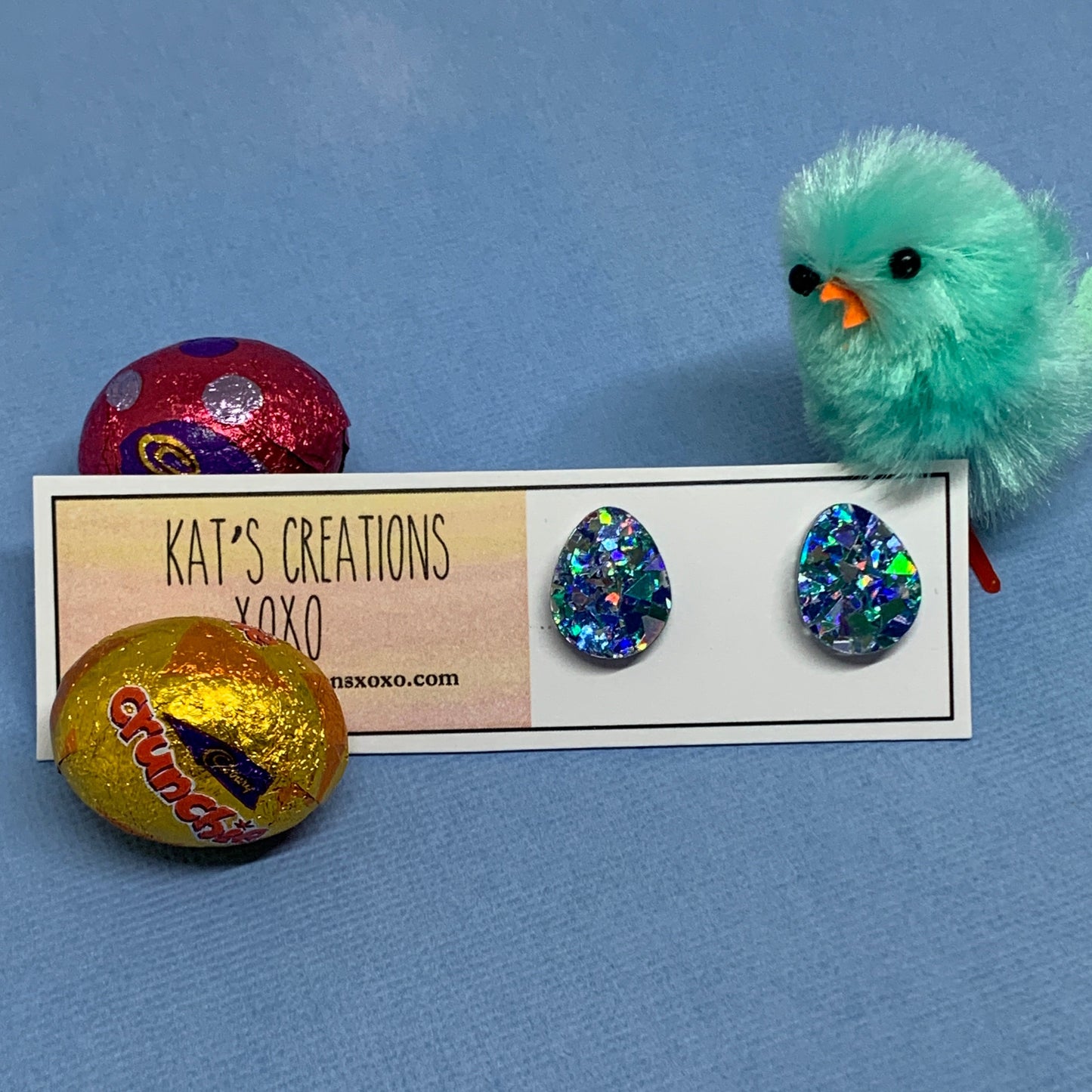 Easter Glitter Egg studs