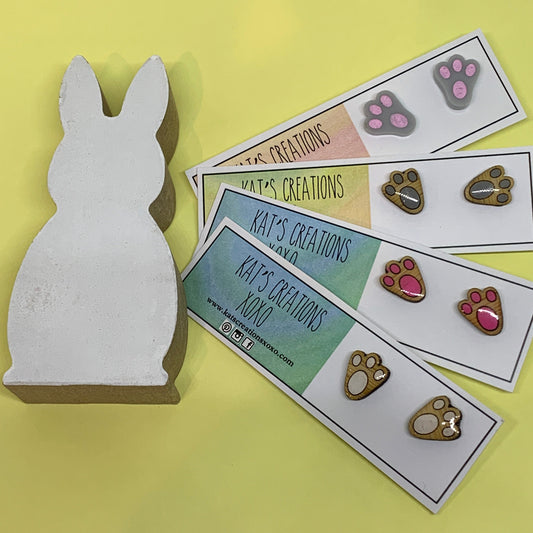 Easter bunny footprint studs