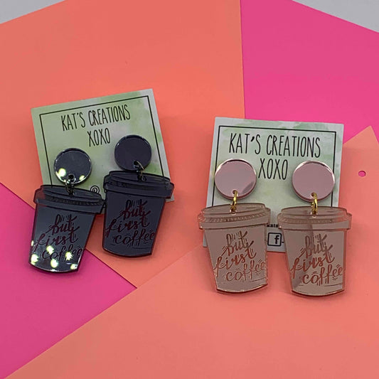 SALE But first, COFFEE acrylic dangle