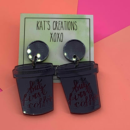 SALE But first, COFFEE acrylic dangle