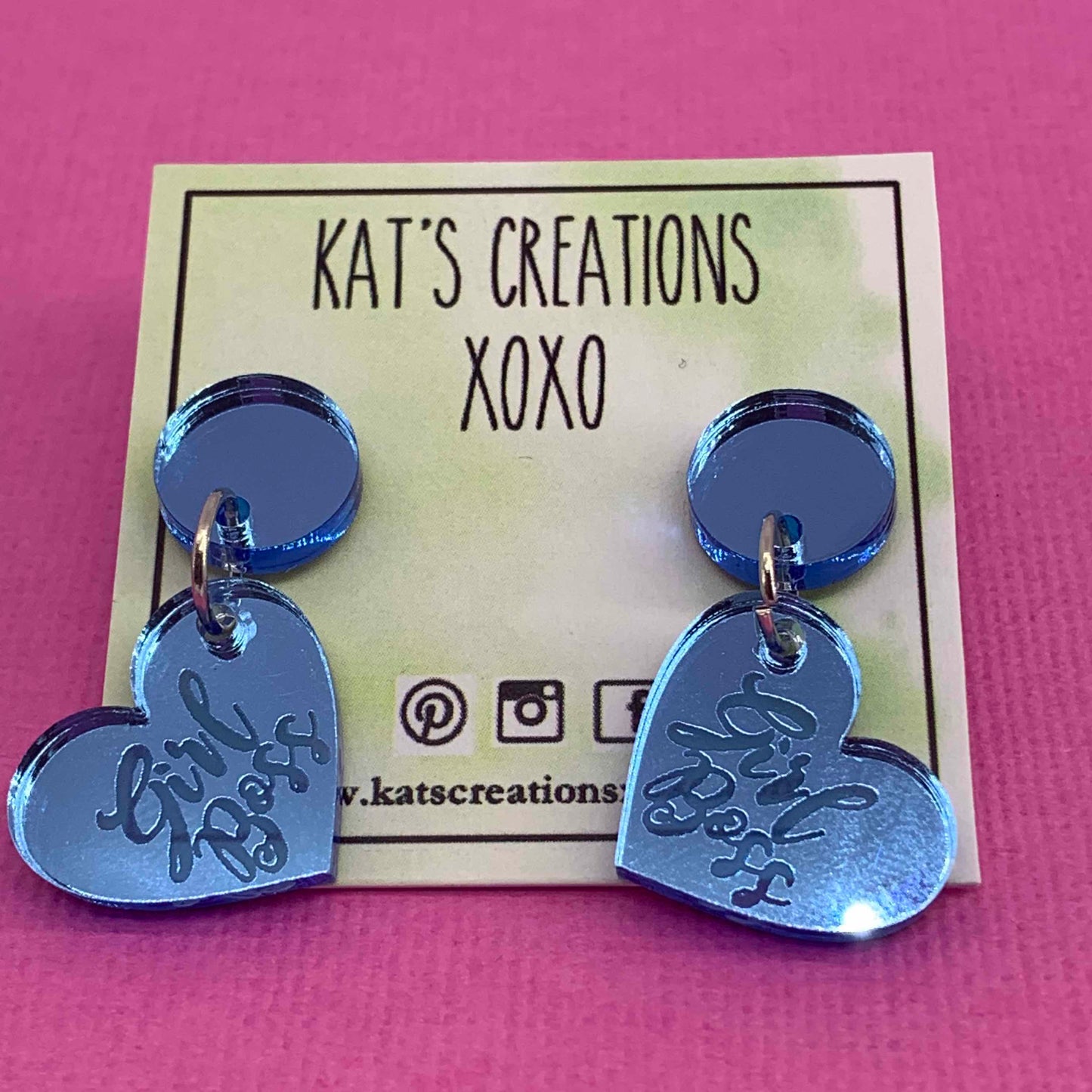 SALE Girl Boss Mirror Acrylic Dangle